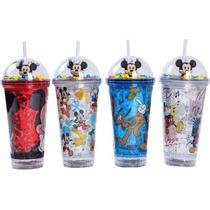 Copo Decorado Mickey Com Led E Canudo 450ml Sortido Copo Decorado Mickey Com Led E Canudo 450ml Sortido