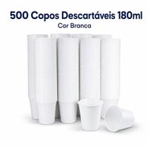 Copo Descartável 180ml Pacote com 500 Unidades Branco Copo Descartável 180ml Pacote com 500 Unidades Branco