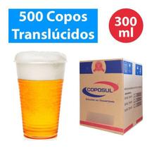 Copo Descartável 300ml Chopp Cerveja 500 Unidades Cristal - Escritex