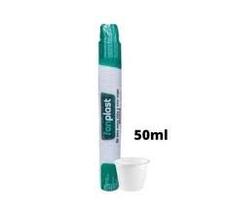 Copo descartavel 50ml branco fonplast c/100und