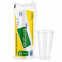 Copo Descartavel 550ml Plastico Liso Transparente Rioplastic 50 unidades
