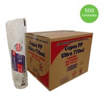 Copo descartavel 770ml liso caixa c/500 transparente pp ultra