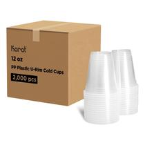 Copo Descartável Karat 355 ml 2000 un Transparente PP com Borda U