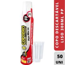 Copo descartável liso 300ml pp copozan c/50 Copo descartável liso 300ml pp copozan c/50