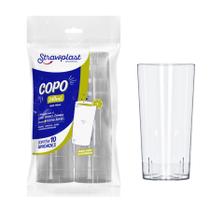 Copo Descartável Long Drink 340ml Acrílico Strawplast 10 Unidades