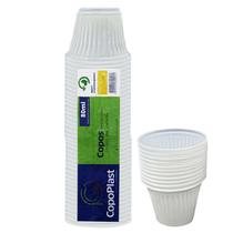 Copo Descartável Plástico 80 ml PS Copoplast Branco Resistente Café Chá Multiuso Pacote Com 100 Unidades Copo Descartável Plástico 80 ml PS Copoplast Branco Resistente Café Chá Multiuso Pacote Com 100 Unidades