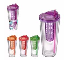 Copo Detox Com Infusor Para Frutas Squeeze 600ml Copo Detox Com Infusor Para Frutas Squeeze 600ml