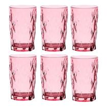 Copo Diamante 350ml Rosa 6 Pcs Ke Home Copo Diamante 350ml Rosa 6 Pcs Ke Home
