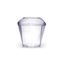 Copo Diamante Transparente com Tampa 150 ml - 10 Unidades