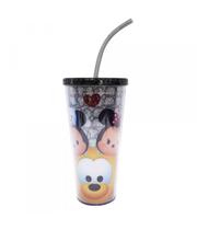 Copo Disney com Cubos de Gelo Preto Mickey e Minnie Tsum Tsum 600ml Copo Disney com Cubos de Gelo Preto Mickey e Minnie Tsum Tsum 600ml