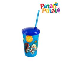 Copo do Patati Patatá 550 ml com Tampa e Canudo Arqplast