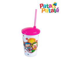 Copo do Patati Patatá 550 ml com Tampa e Canudo Arqplast