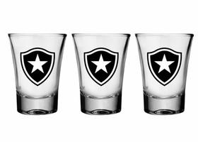 Copo dose botafogo 60ml - kit 3 copos