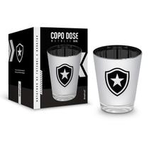 Copo Dose BrasFoot Vidro Licenciado Metálic Botafogo de Futebol e Regatas 55ml Prata