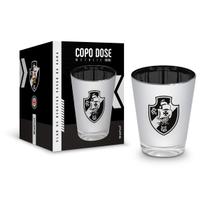 Copo Dose BrasFoot Vidro Licenciado Metálic Clube de Regatas Vasco Da Gama 55ml Prata