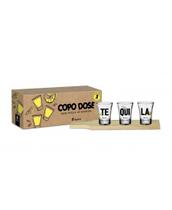 Copo dose c/ 3un regua madeira 60ml - tequila Copo dose c/ 3un regua madeira 60ml - tequila