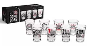 Copo Dose Corinthians Cachaça 4Pç Presente Oficial Copo Dose Corinthians Cachaça 4Pç Presente Oficial