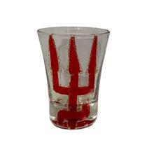 Copo Dose de Cachaça Vidro Exu Tridente Vermelho 45 ml Nadir Copo Dose de Cachaça Vidro Exu Tridente Vermelho 45 ml Nadir