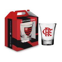 Copo Dose Individual BrasFoot Vidro Licenciado Flamengo Autentico Rumbro-Negro 60ml Incolor