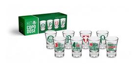 Copo Dose Palmeiras Kit 4 Copos Doses Pinga Kit Oficial