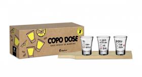 Copo Dose Shot 60Ml Com 3Un Régua Madeira - Múltipla Escolha