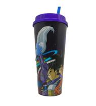 Copo Dragon Ball Super Copo com Tampa, Canudo e Cordão
