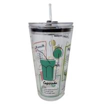 Copo Drink de Vidro Borossilicato com Canudo 450ml - Lyor