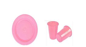 Copo e prato rosa de plástico descartável- 200un - ARCÓLOR