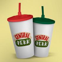 Copo ECO com Tampa e Canudo Branco Central Perk