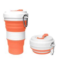 Copo Ecológico Retrátil Silicone G Dobrável 550Ml Salmão