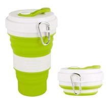 Copo Ecológico Retrátil Silicone Grande Dobrável 550Ml Verde Copo Ecológico Retrátil Silicone Grande Dobrável 550Ml Verde