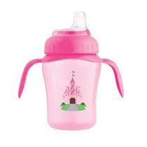 Copo Educativo Antivazamento Rosa com Bico de Silicone 240ml