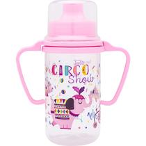 Copo educativo lolly tip 150ml com alca rosa bico rigido ergonômico