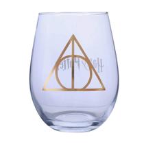 Copo Egg Glass Vidro 450ml C/ Round Box Relíquias Da Morte Harry Potter Geek Zona Criativa - 10025136
