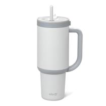 Copo Ello Oasis de 1,2 L com alça e palha retrátil em tons de cinza