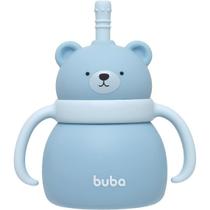 Copo em Silicone com Canudo Ursinho Azul Buba Copo em Silicone com Canudo Ursinho Azul Buba