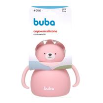 Copo em Silicone Com Canudo Ursinho Rosa 19690 - Buba