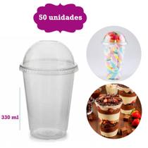 Copo Embalagem c/ Tampa Bolha P/Doces Salada 330ml c/50