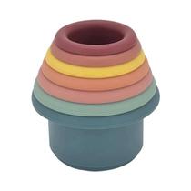 Copo Empilhável De Silicone Para Bebês Brinquedo Educacional Montessori Torre De Anéis De Ampulheta Copo Empilhável De Silicone Para Bebês Brinquedo Educacional Montessori Torre De Anéis De Ampulheta