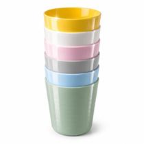 Copo Empilhável Miniso Jogo com 6 Copos em Polipropileno PP Copo Empilhável Miniso Jogo com 6 Copos em Polipropileno PP