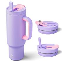 Copo ENCOOL 1183 ml com alça e canudo giratório, aço isolado