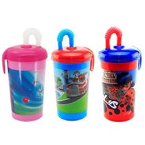 Copo Esporte Com Canudo Vários Modelos Infantil 450ml