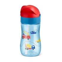 Copo Evolution com Canudo de Silicone 300ml Menino Lillo