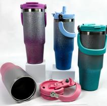 Copo Feminino Isolamento Térmico Glitter Brilho 900ml Resistente Grande Inox Com Tampa Copo Feminino Isolamento Térmico Glitter Brilho 900ml Resistente Grande Inox Com Tampa