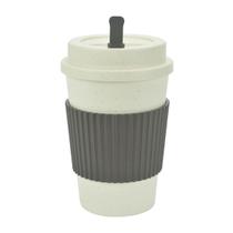 Copo Fibra Bambu Com Mexedor Marrom 450ML