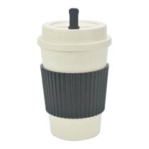 Copo Fibra Bambu Com Mexedor Preto 450ML