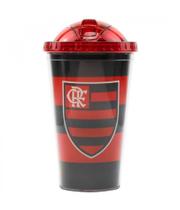Copo Flamengo de Plástico Com Canudo 450ml Oficial - Minas de Presentes