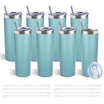 Copo FristChoice Skinny de 590 ml com tampa e palha de aço inoxidável Copo FristChoice Skinny de 590 ml com tampa e palha de aço inoxidável