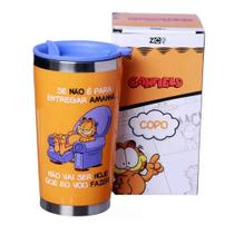 Copo Garfield Semi-térmico 400ml C/ Tampa P/ Viagem Oficial Nickelodeon - Zonacriativa