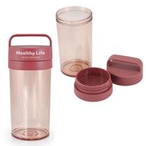 Copo Garrafa Fitness Rosa Com Alça Concept Jacki Design 430ml